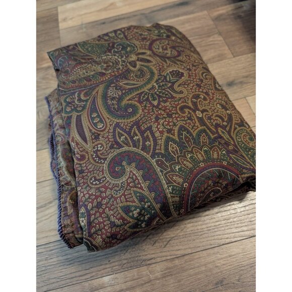 Ralph Lauren California King Duvet Cover Rich Bohemian Purple Paisley Comforter - Picture 7 of 7